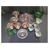 Group depression glass items