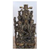 Vintage Chinese hand carved Fu Lu Shou sculpture