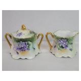 Bavaria porcelain floral creamer and sugar bowl
