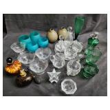 Group of glass bowl, cups, cream, sugar, etc...