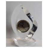 Signed acrylic German quartz table clock