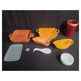 Group of ceramic, saucer, bowl, vase