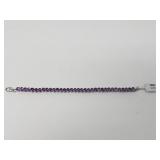 Sterling silver and amethyst tennis bracelet