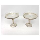 Sterling silver weighted compotes with glass