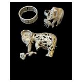 Silver rings & pin