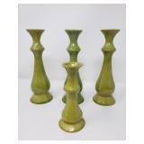 Group of signed pottery candle sticks