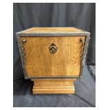 Vintage oak storage side table