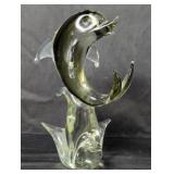 Art glass dolphin sculpture