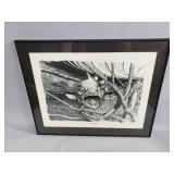 Framed pencil signed and numbered lithograph