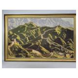 Framed large needle point of the Great Wall of