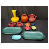 Group of vintage pottery vase, plates, etc