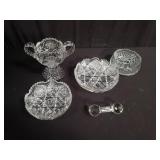 Group of cuf crystal bowls, knife rest, etc