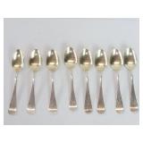 Eight sterling silver spoons