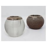 Pair of vintage glass, pottery, and sterling