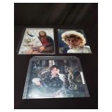3 signed celebrity photographs with CoA