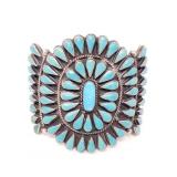 Signed V. Wood Native American silver and