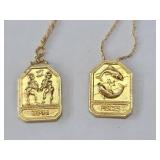 Sterling silver zodiac pendants with sterling