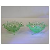 Pair of uranium glass candleholders