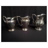 Group of silver plate pitchers