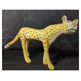 Signed Joe Ortega carved wood tiger sculpture