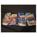 Lot of 3 collectible toys 2 hotwheels,  1 star