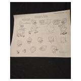 Vintage 1971 Disney publications model sheet