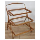 Mid-century Modern wood, glass and brass bar