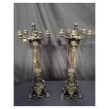 Pair of bronze neoclassical French candelabras