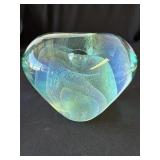 Vintage 1989 signed art glass paperweight