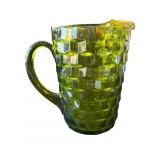 Vintage green glass pitcher