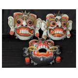 Group of hand painted Indonesia wall mask
