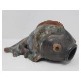 Vintage koi fish pottery figurine