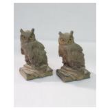 Vintage spelter owl bookends