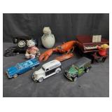 Box of misc. telephone, animal figurine, toy