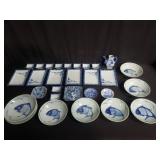 Group of porcelain and ceramic plates, bowls,