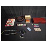 Group of music box, belts and, miscellaneous