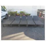 5 Blue concept Rattan style lounge chairs