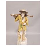 Asian ceramic farmer figurine