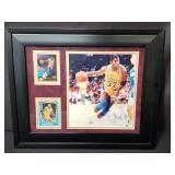 Earvin Johnson photograph and basketball cards