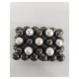 Pat Areias sterling silver and pearl belt buckle