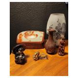 Antique Chinese red lacquer jewelry box