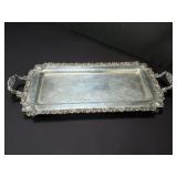 Vintage silver on copper tray