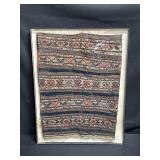 Acrylic framed antique grain bag