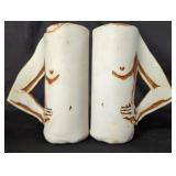 Pair of vintage nude pottery mugs