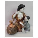 Vintage Asian porcelain figure depicting mother