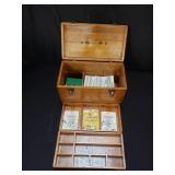 Vintage wood fishing tackle box