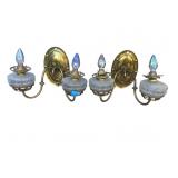 Pair of vintage brass wall sconces