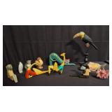 Group of wood, ceramic and porcelain animal