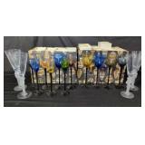 Group of stemware some colored glasses