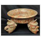 Large Pre-Colombian style pottery tripod vessel